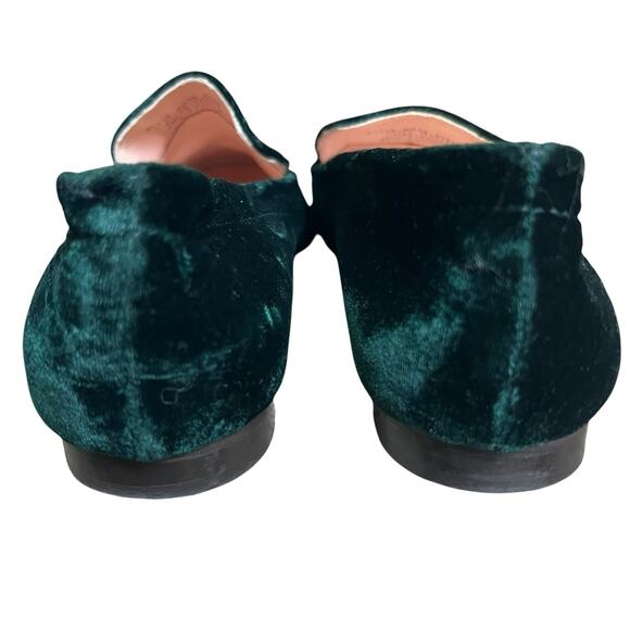 J Crew Green Cecile Smoking Velvet Slipper Loafers Size 8 - Picture 9 of 12